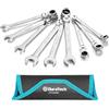DURATECH Set di 9 Chiavi Combinate a Cricchetto con Testa Flessibile, Chiavi Combinate, Cricchetto 72 Denti, Metriche 8, 10, 11, 12, 13, 14, 15, 16, 17mm, Acciaio CR-V, con Astuccio Rotolante