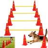Weciau Agility Set per Cani, Ostacoli Agility Dog, Ostacoli per l'Allenamento ad Ostacoli, 8× Coni(32 cm) + 4× Aste(80 cm), per Allenamento di Coordinazione