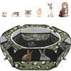 Pawaboo Recinto per Animali Domestici, Box per Animali Piccoli, Tenda per Gatti Cani Cuccioli, Portatile Gabbia, Recinzione in Tessuto Oxford e a Rete, Resistente e Pieghevole, Stampa Leopardo