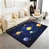 Homemissing Tappeto con sistema solare, decorazione per la casa, universo pianeti, blu, arancione, tappeto decorativo per interni, 100 x 150 cm