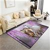 Homemissing Tappeto per cavallo, 100 x 150 cm, con cavallo al galoppo, tappetino per soggiorno, camera da letto, fiori di ciliegio, tappeto decorativo antiscivolo