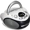 Majestic AH 2387R MP3 USB - Boom Box Portatile con Lettore CD/Mp3, Ingresso USB, Registratore Cassetta, Presa Cuffie, Senza funzione radio, Bianco