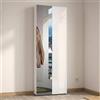 Dmora - Scarpiera Mbombela, Mobile portascarpe, Armadio da ingresso multiuso, Mobiletto per calzature, Made in Italy, 70x19h200 cm, Bianco lucido