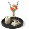 BLESWIN Vassoi decorativi Vassoio da 23 cm per piano di lavoro, rotondo in silicone decorativo per mobili, vassoio per cosmetici e gioielli, per flaconi di lozione, profumi, gioielli (nero)