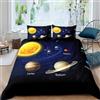 Homemissing Sistema Solare Pianeta Set Copripiumino 135x200cm Galassia Spazio Copripiumone per bambini Ragazzi Ragazze Universo Copripiumini Istruzione Pianetaario Orbita Decorazione Copripiumino