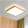 WayLuoung Plafoniera LED In Legno | Ø30cm 4500K 1620Lm 18W | Lampada Soffitto Quadrata In Legno Naturale Con Luce 360°, Camera Letto Soggiorno Cameretta Dei Bambini Cucina Sala Pranzo (Bianco Neutr)