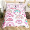 Homemissing Copripiumino con arcobaleno adorabile per bambini, set di biancheria da letto con arcobaleno carino per ragazzi e ragazze, per bambini, donne e uomini, ultra morbido, set di copripiumino con