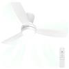 Airwit Ventilatore da Soffitto con Luce 106cm, Silenzioso Plafoniera con Ventilatore per Camera e Soggiorno, 3 Pale Snap-On, LED Dimmerabile 3 Colori, Motore DC Reversibile, Telecomando, Bianco