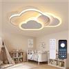 BLMYL Plafoniera Cameretta Bambini 62CM, 48W Telecomando 3000-6000K Lampadario Nuvola Cameretta Bambini Dimmerabile, Plafoniera LED Soffitto per Soggiorno Camera da letto Camera dei Bambini