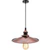 YSGUYILT Lampadario a Sospensione Vintage Ombrellone E27 - Stile Industriale Plafoniera Interna Luce da Soffitto Color Ruggine 26 cm - Materiale Metallo - Non Include lampadina