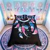 Homemissing Set di biancheria da letto con copripiumino con acchiappasogni in stile boho, copripiumino hippie con piume, biancheria da letto e lino per bambini, adulti e nativi americani indiani