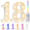 Ledido Lampada a LED con Numeri Illuminati 7,2 Pollici, 18 Colori, Numeri Luminosi con Telecomando Regolabili, Decorazione per Festa di Compleanno, Festa, Decorazione per Matrimonio, Decorazione da Scrivania