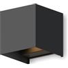 CALEX Applique Bari, per esterni & interni, luce calda Up & Down, fascio luminoso regolabile, impermeabile, Nero