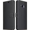 ELESNOW Cover per Samsung Galaxy S8, Flip Wallet Case Custodia per Samsung Galaxy S8 (Nero)