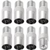 KUOQIY 8 Pezzi Adattatore Femmina Tipo F a Femmina Coassiale RF, 9.5 TV Connettore a Vite Tipo F Convertitore Adattatore, Adattatore TV a F Presa, Placcato Nickel