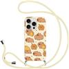 Yimctoie Anime Cover con Cordino per iPhone 11 6.1 Pollice, Custodia Capybara Cartoon Cute Disegno con Collana Tracolla Laccio Collo Ultra Sottile per Cellulare Morbido TPU Silicone Antiurto Case, Bianco