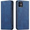 Mixroom - Custodia Cover Case a Libro Blu per iPhone 12 / iPhone 12 Pro con Stand in Ecopelle Chiusura Magnetica Formato Portafoglio Parte Interna in TPU Morbida con Bordi Piatti C05