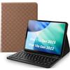 EYERIYO Custodia con Tastiera iPad 11 Generazione A16 2025, Slim Cover Supporto Pencil con Bluetooth Italiano QWERTY Tastiera per iPad 10 Generazione 10.9" 2022 (Marrone a scacchi)