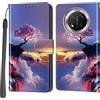 PHINIENLAND Cover per Honor Magic7 Lite Case PU Pelle Custodia [Kickstand] [Chiusura magnetica] [Slot per Schede], Portafoglio Flip Custodia per Honor X60 Pro / X9c,Montagna