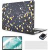 MUSHUI 4 in 1 Custodia per MacBook Air 13 M1 2020 2019 2018 A2337 / A2179 / A1932, Cover Rigid Protettivo Guscio Rigido Case & Copritastiera & Adattatore USB C per Mac Book Air M1, New16