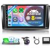 Rimoody 6G+128G 8 Core Wireless Carplay Android Autoradio per Mercedes Benz ML GL W164 ML350 ML500 GL320 X164 ML280 9 Pollici Autoradio con Android GPS WiFi Bluetooth FM/RDS/32EQ/DAB/SWC Telecamera posteriore