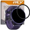 REY Pack 2X Pellicola salvaschermo 3D per Garmin Forerunner 570 42MM, Nero, Copertura Completa, Pellicola Protettiva Protezione Schermo, 3D / 4D / 5D