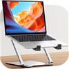 Babacom Ultra-Sottile Supporto PC Portatile, Altezza Regolabile Laptop Stand con Doppia Barra, Design Areato e Pieghevole, Ergonomico Supporto Laptop Compatibile con Portatili e Tablet (10-15.6)