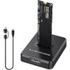 BKELHS M.2 NVMe & SATA to USB C Docking Station, M2 SSD to USB A Reader Adapter for Both M.2 (M Key, B+M Key) NVMe NGFF SATA Dock, Size for 2280 2260 2242 2230 M2 Based SSD to USB Adapter 10Gbps