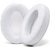 WC PadZ Velour - I cuscinetti Velour per eccellenza di Wicked Cushions - Compatibili con Audio Technica, HyperX, SteelSeries Arctis - Extra spesso - Apertura più ampia - Morbida memory foam | Bianco
