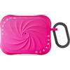 ORNARTO Vortuxe Cover per AirPods Pro 3 - Cover in Silicone Liquido Antiurto con Protezione 2X MIL-STD, con Moschettone, Elegante e dal design per AirPods Pro 3 Generazione - Rosa Vivo