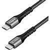 Fasgear Cavo USB-C, 1 confezione da 1 USB 3.1 Gen 2 a ricarica rapida, 100 W PD 20 V/5 A, trasferimento dati 10 Gbps, uscita video 4K a 60 Hz, compatibile con dispositivi di tipo C (0,5 m, nero)