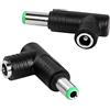 RIIEYOCA Adattatore di alimentazione CC, adattatore CC con angolo di 90 gradi da 6,3 mm x 3,0 mm maschio a 5,5 mm x 2,5 mm femmina convertitore accoppiatore jack per laptop (2 pezzi)