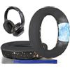 SOULWIT Cuscinetti di ricambio in Gel Rinfrescante per Sony WH-1000XM2 (WH1000XM2) e MDR-1000X (MDR1000X), cuscinetti auricolari con schiuma antirumore, spessore aggiunto-Nero Dorato