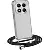 MyGadget Cover per Xiaomi Redmi Note 14 Pro Plus 5G - Custodia con Corda - Case con Cordino Trasparente Antiurto con Laccio | Tracolla - Practical Stylish - Nero