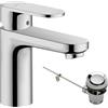 hansgrohe Vernis Blend Miscelatore monocomando lavabo 100 con piletta di scarico in metallo, cromo, 71559000