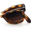 Joopin Occhiali da Sole Uomo Pieghevoli Polarizzati Protezione UV400 Classici Vintage Quadrati Rettangolari Donna Occhiali Pieghevole (Tartarugati Marroni)