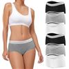 Desanlapi Mutande Boxer Donna Cotone Elasticizzato Slips Cotone Hipster comode Biancheria Intimo Cotone Slip Vita Media Mutandine Culotte Pacco da 6 Nero Bianco Grigio L