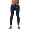 JOCKMAIL Mutande termiche lunghe da uomo in cotone leggings con sacchetto a U per autunno inverno, 1103 blu scuro, M