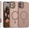 YUANDMI Cover Magnetica per iPhone 12 Compatibile con MagSafe, Custodia Per iPhone 12 Traslucida Opaca Case Ultra-Sottile Silicone Anti-Scivolo Resistente ai Graffi, Marrone