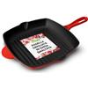 NutriChef Bistecchiera Antiaderente in Ghisa Smaltata da 28 cm, Padella Quadrata con Beccuccio, Compatibile con Tutti i Piani Cottura, Segni di Grigliatura