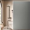 Jubilantex Tenda da doccia pieghevole in lino per bagno, impermeabile, 1 pannello con 14 occhielli in metallo e 1 fermatenda per hotel, 178 x 178 cm