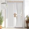 Vatge Tende autoadesive per porte francesi, senza asta, senza trapano, filtraggio della luce, trattamento per porte scorrevoli in vetro, 1 pannello, larghezza 25 x lunghezza 72 cm, bianco grigiastro