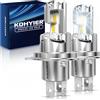KOHYIER Lampadina LED H4 140W 40000LM, 800% Luminosa Bianco Xeno 6000K 12V H4 9003 HB2 Abbagliante e Anabbagliante LED, Dimensione Mini 1:1, Plug and play, 2 Pezzi