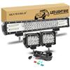 SKYWORLD 50 cm 288W Barra LED con 12V Cablaggio y 2 x Fari Led Fuoristrada
