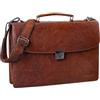 STILORD Cartella/Valigetta per Uomo Borsa a Tracolla Retro Design Università 15.6 pollici Laptop Pelle nero Colore:brandy - marrone