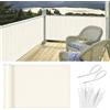 HENG FENG Frangivista Balcone 90x500cm in HDPE Traspirante, Crema
