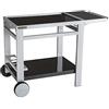Cook'in Garden - Desserte Media L, carrello con piano di lavoro mobile e ruote rinforzate, mobile esterno ideale giardino o terrazza, supporto ideale per plancha o barbecue, nero/grigio