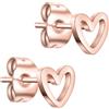 day berlin day.berlin piccoli orecchini a cuore a perno da donna placcati oro rosa 18k, 6mm di diametro, acciaio inox 316L, senza nichel e resistenti all'acqua