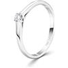 EDELIND Anello di fidanzamento donna - Diamante naturale 0.05-1 ct - oro bianco 18k 750 - certificato GIA, confezione regalo - Simbolo d'amore