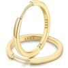 FaithHeart Orecchini Argento 925 18MM Orecchini Oro a Cercio Leggeri Cartilagine Ipoallergenico Piercing Orecchino Donna Argento Nero Oro